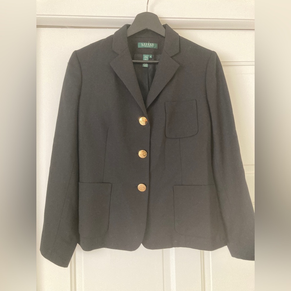 Ralph Lauren blazer with gold buttons.